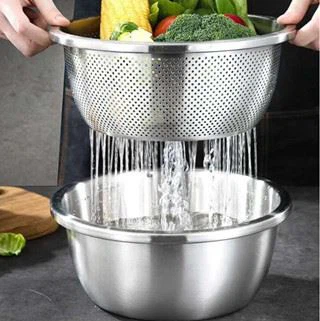 Colander Drain Basin Scalable Rice Washing Sieve